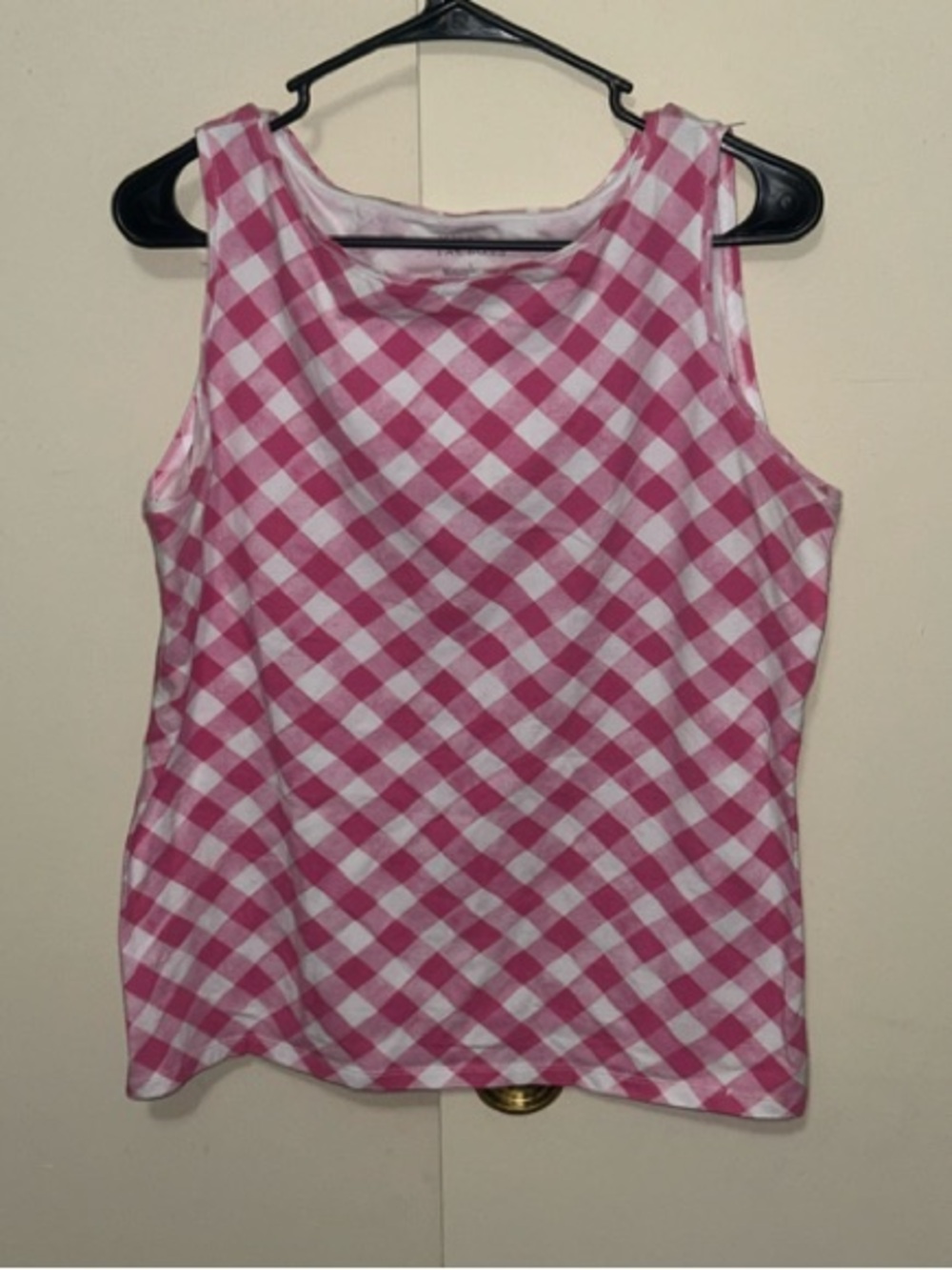 Talbots Pink and White Gingham Tank Top